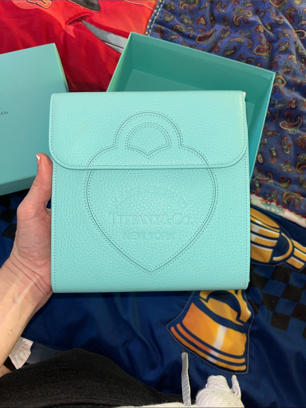 🩵 Tiffany & Co. Leather Heart Shaped Jewelry Pouch 🩵